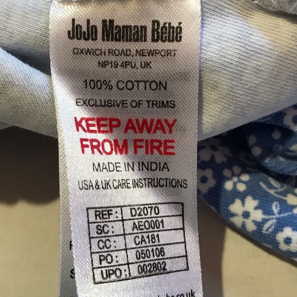 JOJO MAMAN BEBE Blue & White Floral Dress 18-24M🌸 - Picture 7 of 8